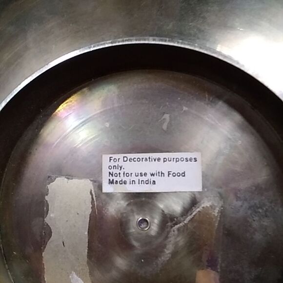 VTG,Cloisonne Brass Metal Enamel Hand Painted Hummingbird Flower Covered Bowl - Picture 6 of 15